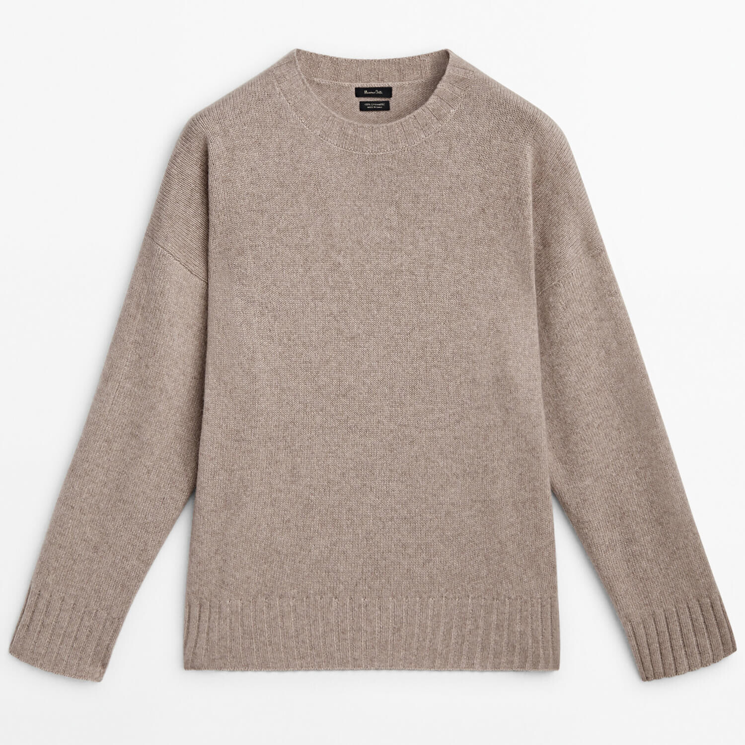 

Свитер Massimo Dutti 100% Cashmere Oversize, серо-коричневый