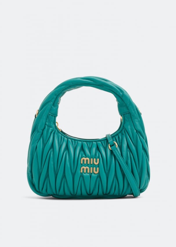 

Сумка MIU MIU Miu Wander matelassé leather mini bag, зеленый