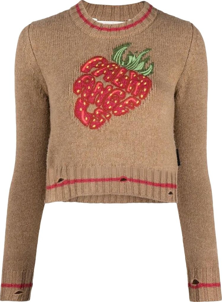 

Свитер Palm Angels Strawberry Mini Sweater 'Beige/Red', загар