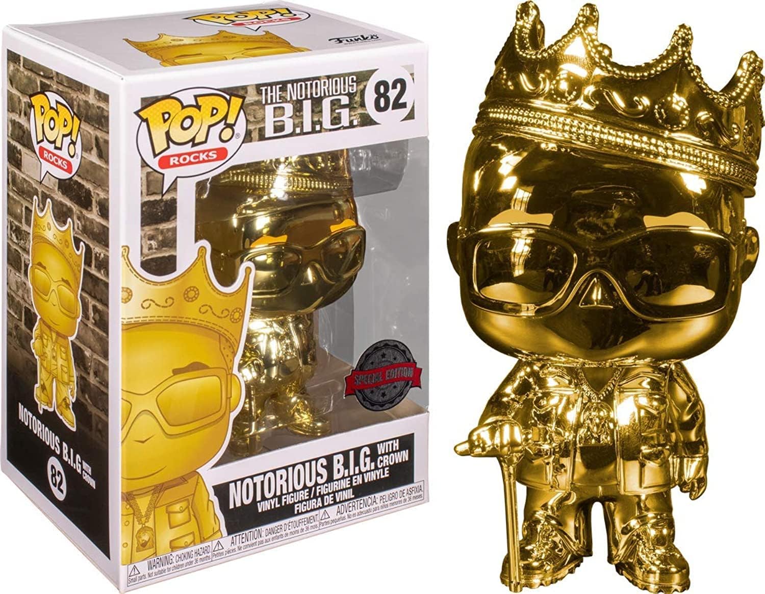 Фигурка Funko POP! The Notorious B.I.G. - Notorious B.I.G. (Gold Chrome) фигурка funko gold the notorious b i g white suit 30 см 56721