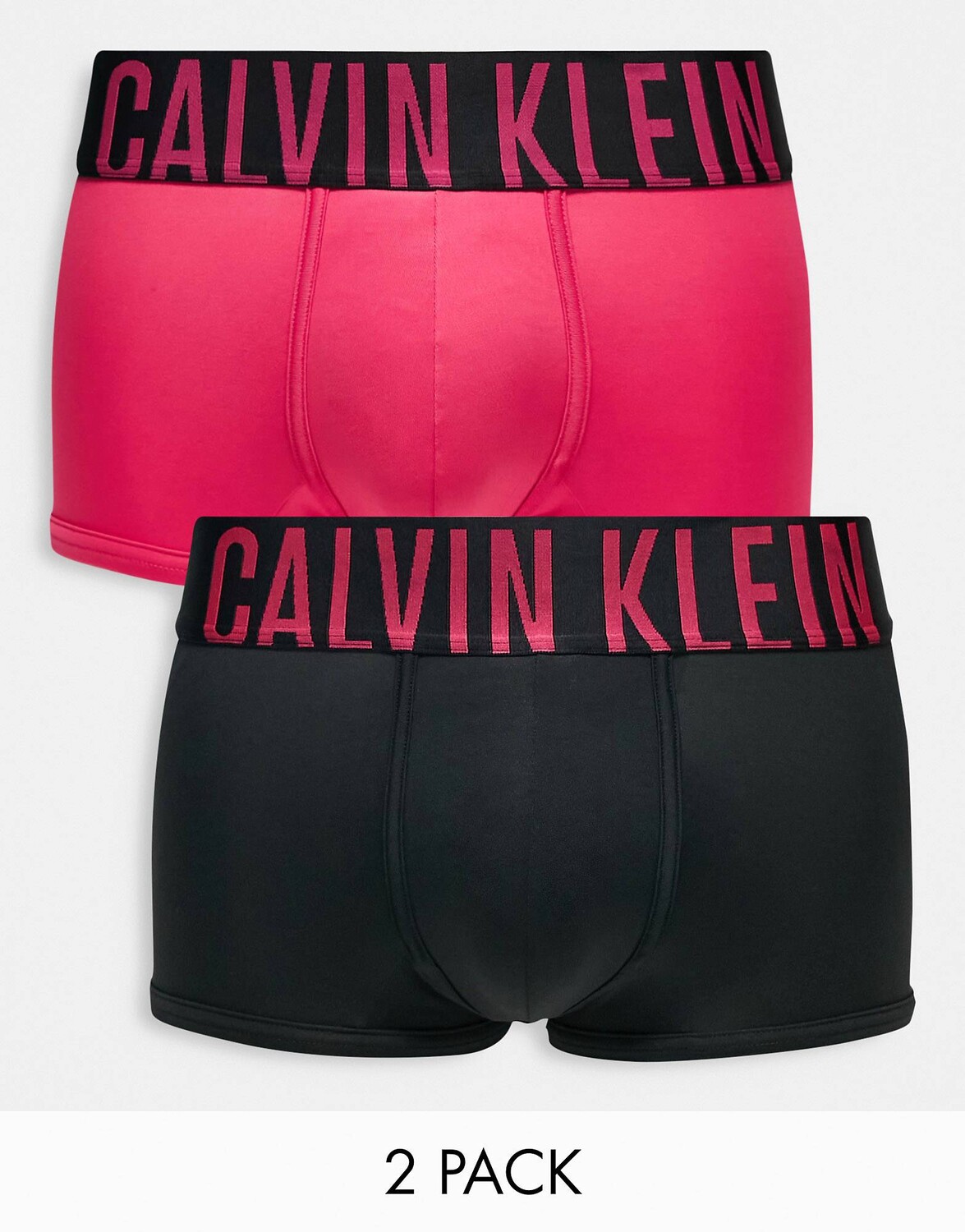 

Набор из двух контрастных трусов Calvin Klein с низкой посадкой черного и розового цветов