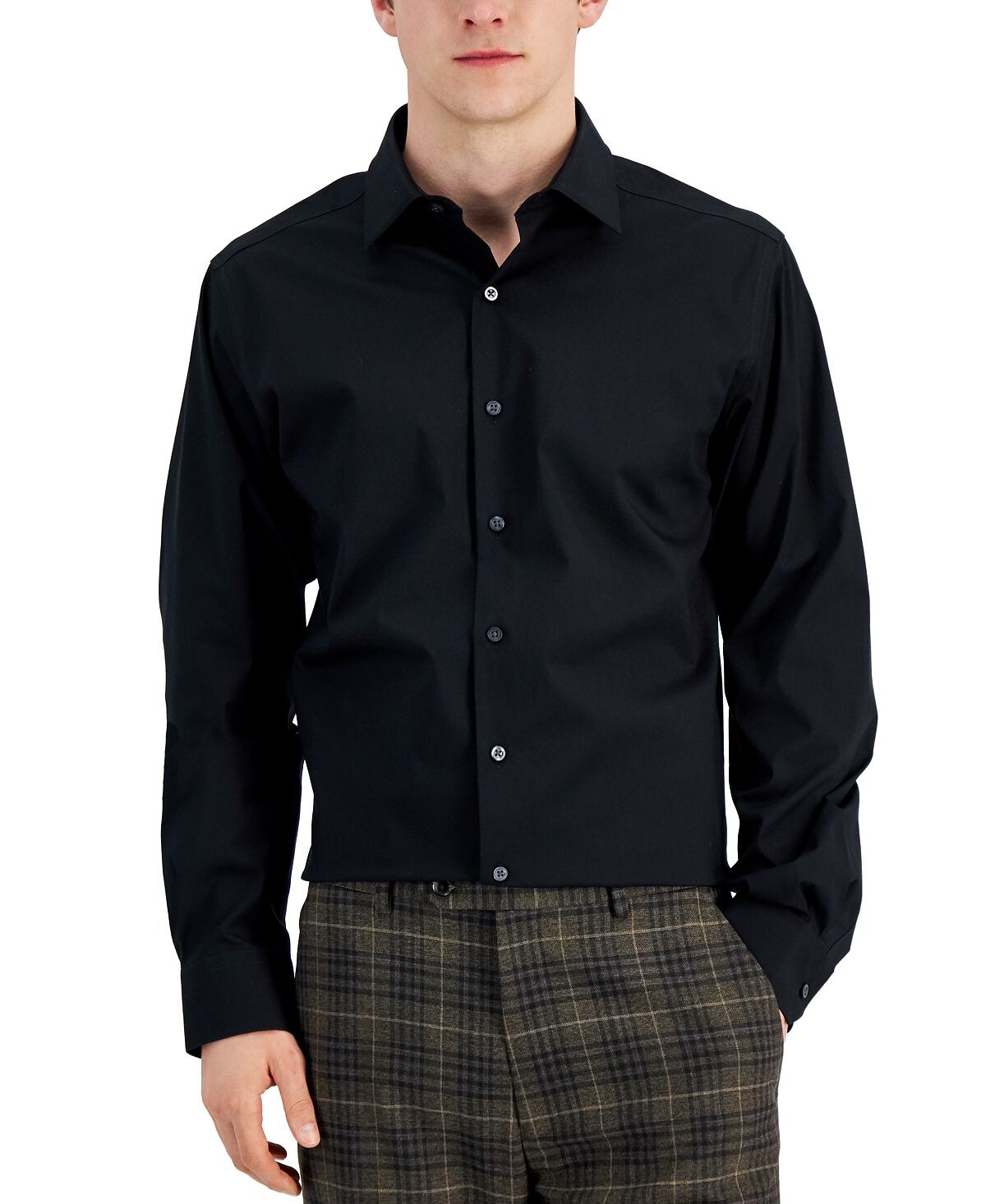 

Мужская классическая рубашка slim fit, растягивающаяся в двух направлениях, устойчивая к пятнам, создана для macy's Alfani, мульти