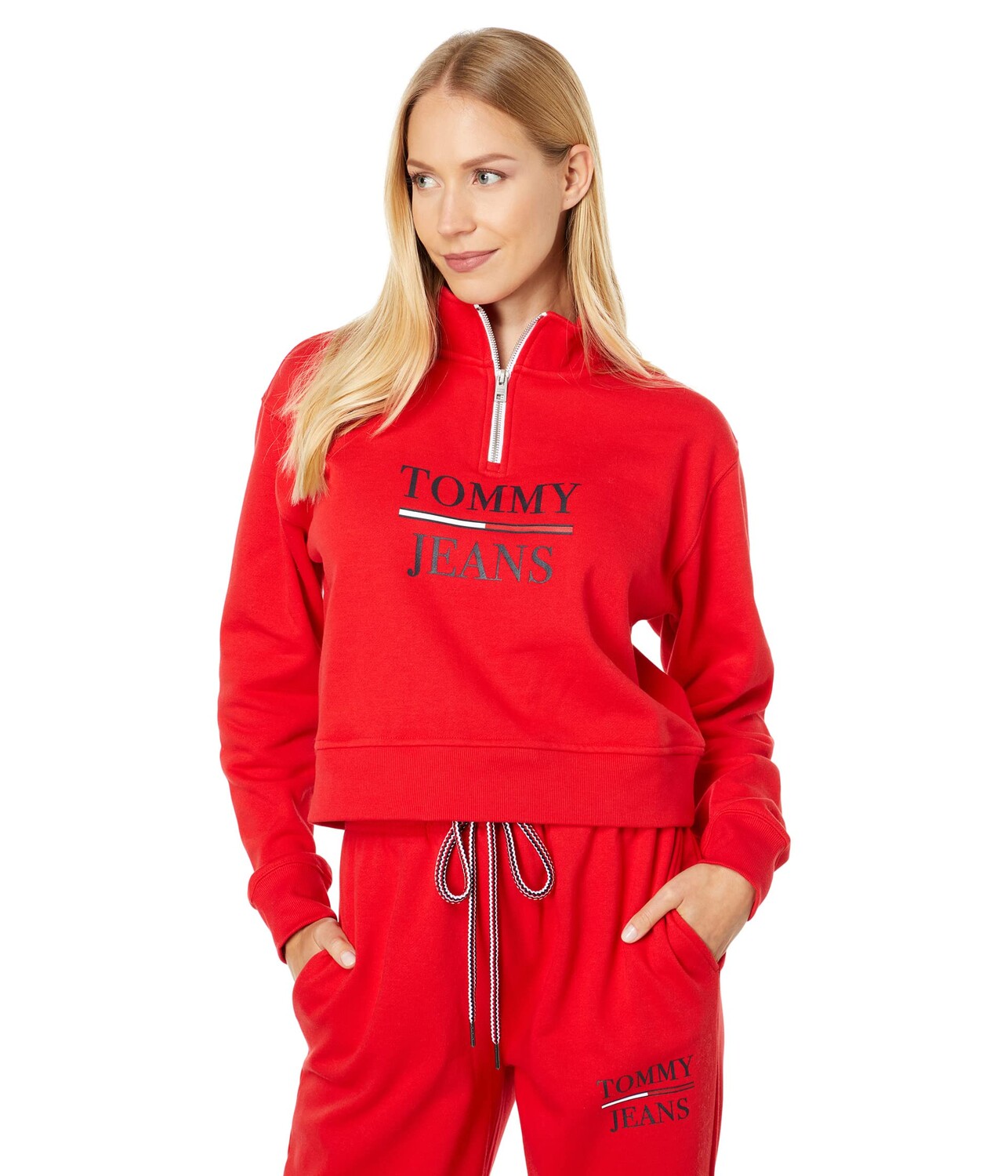 

Пуловер Tommy Jeans, 1/2 Zip Crop Pullover