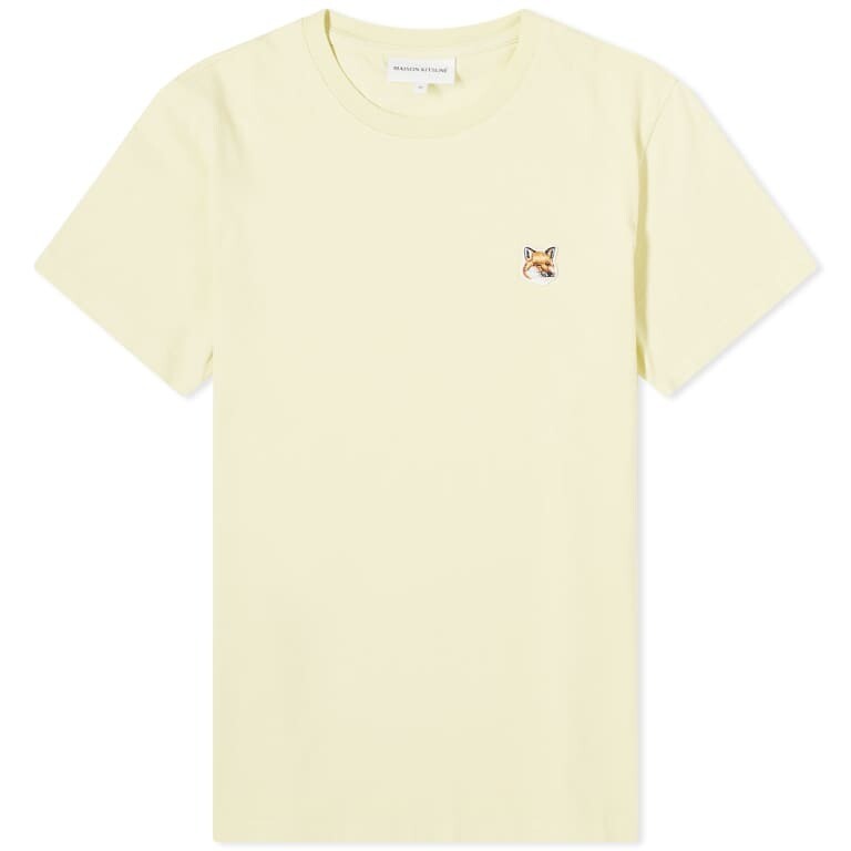 

Футболка Maison Kitsune Fox Head Patch Regular, светло-желтый