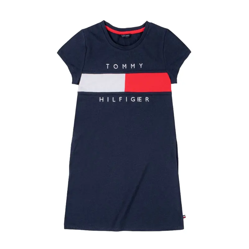 

Платье-футболка Tommy Hilfiger Kids' Flag, темно-синий