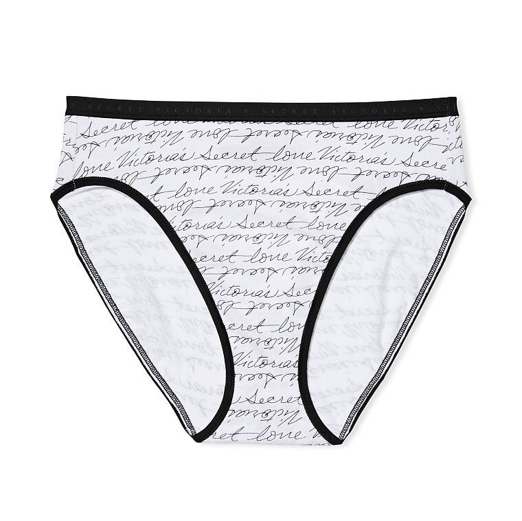 

Трусы Victoria's Secret Stretch Cotton High-Leg Brief, белый, черный
