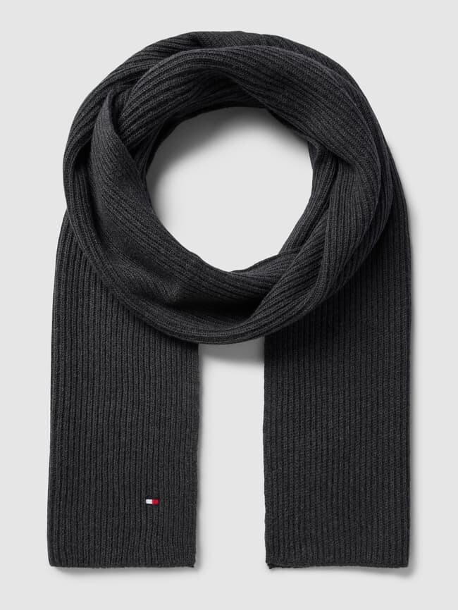 

Шарф с пришивной этикеткой модель "ESSENTIAL FLAG" Tommy Hilfiger, антрацит