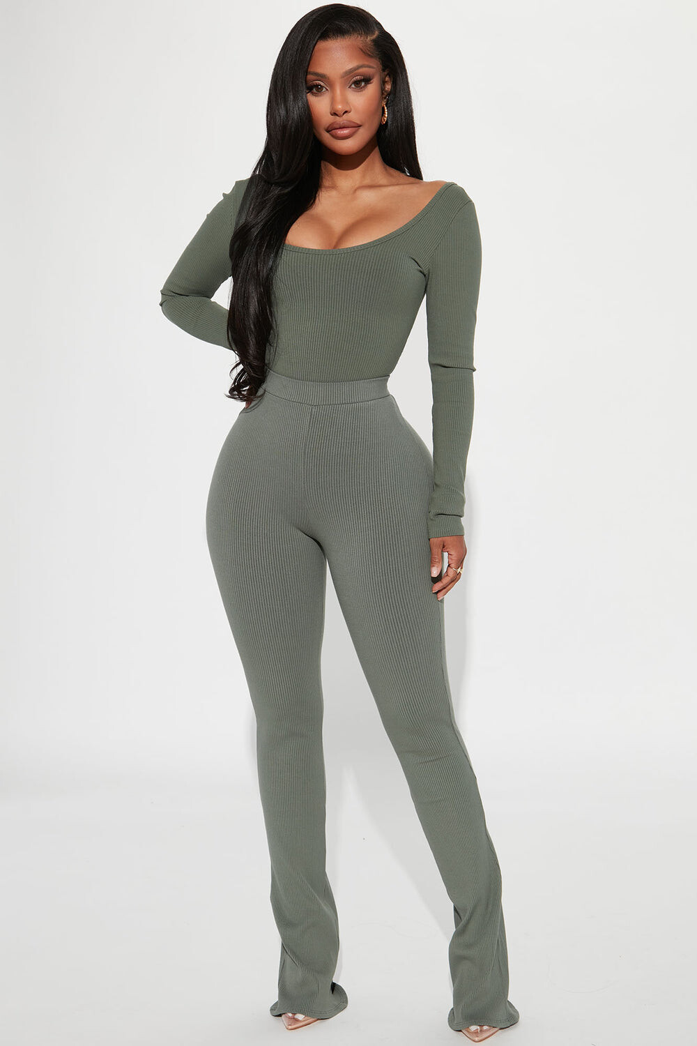 

Брюки Fashion Nova P5157, оливковый
