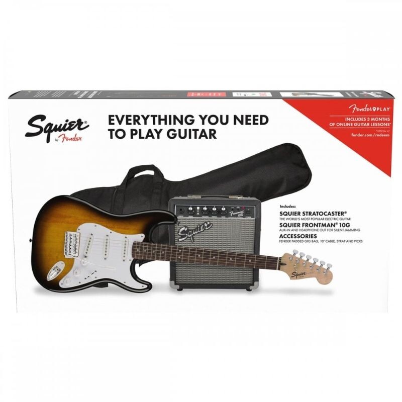 

Электрогитара Fender Squier Stratocaster и усилитель Frontman 10G, sunburst