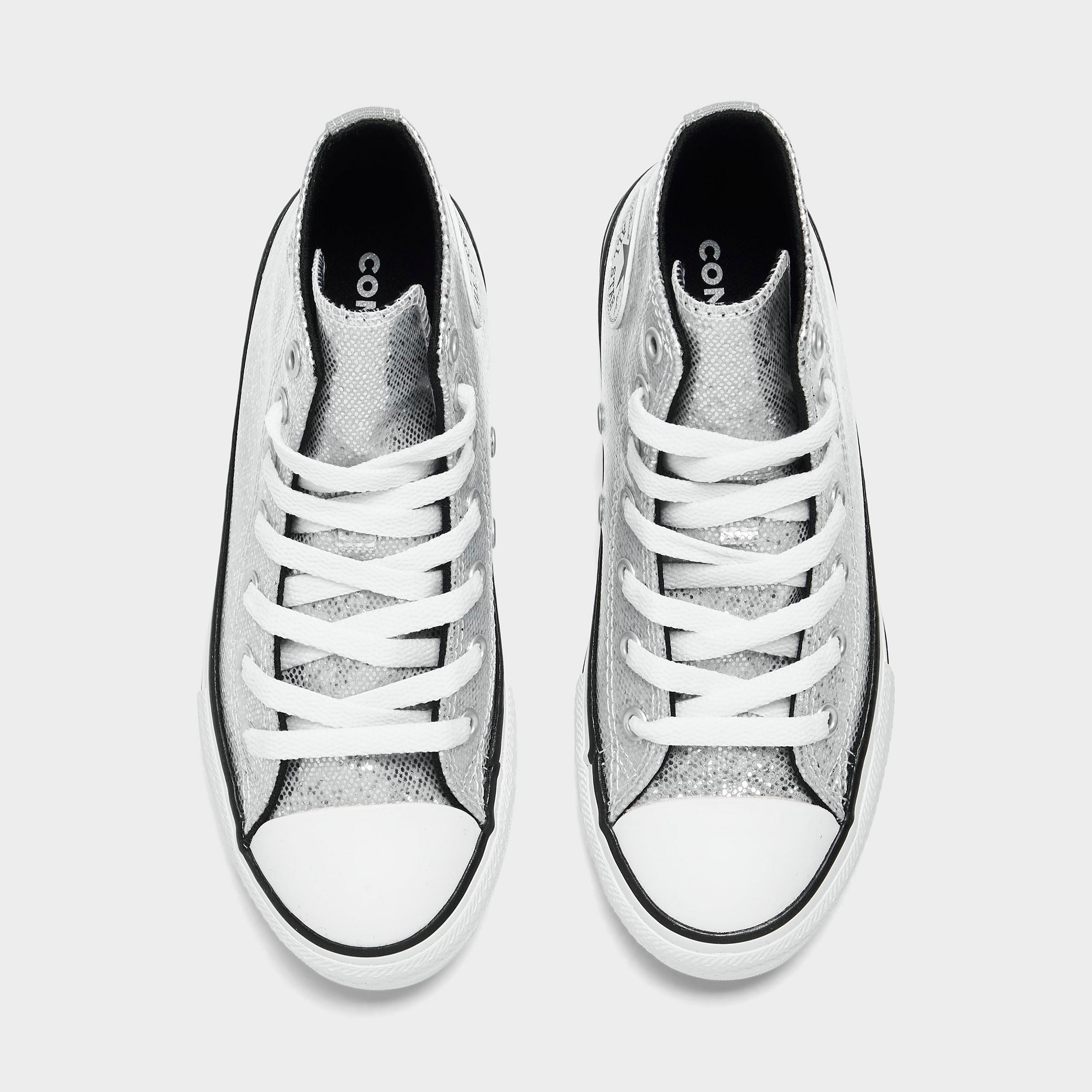 Повседневная обувь Converse Chuck Taylor High Top с блестками для девочек  для маленьких детей, серый – заказать по выгодной цене из-за рубежа в  «CDEK.Shopping»