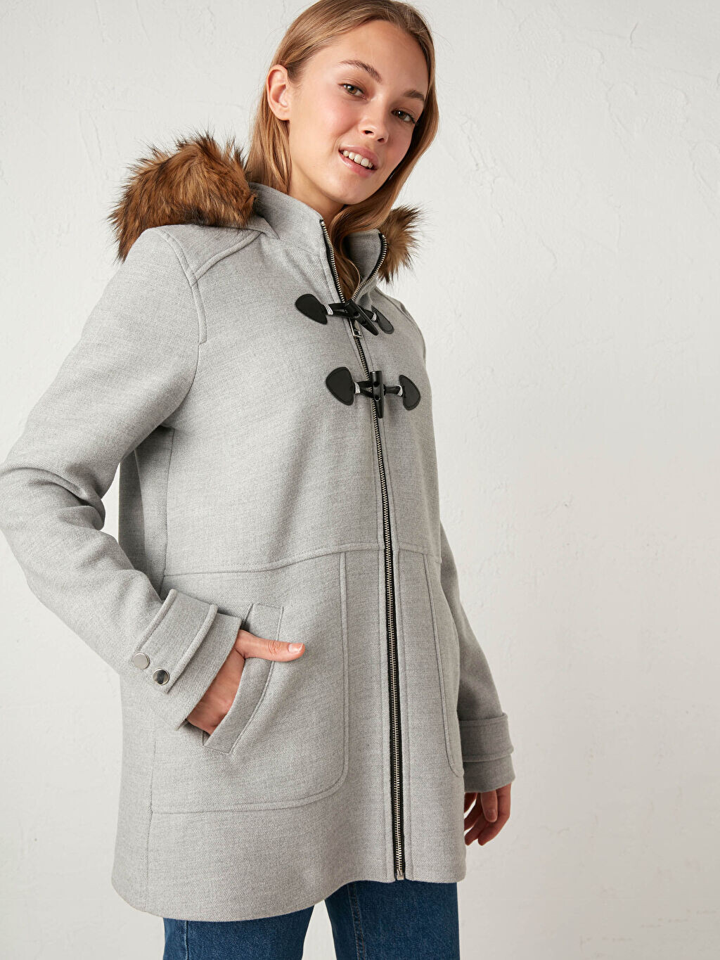 

Женское пальто с капюшоном и длинными рукавами Cachet LCW Casual