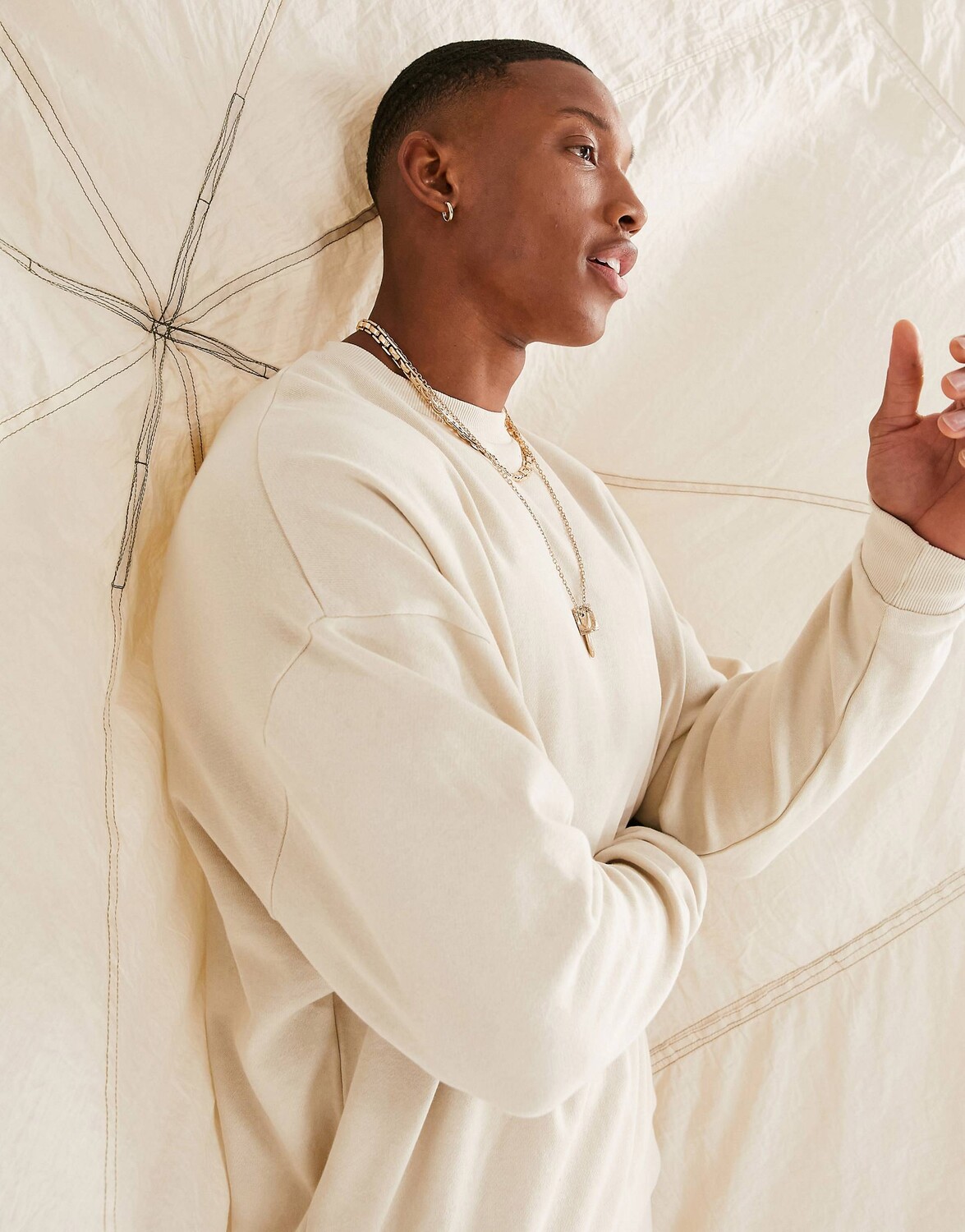 

Бежевая толстовка оверсайз ASOS DESIGN, Бежевый
