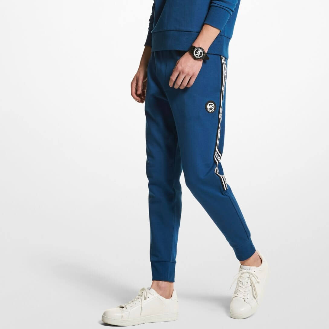 

Брюки-джоггеры Michael Kors Logo Tape Cotton Blend, синий