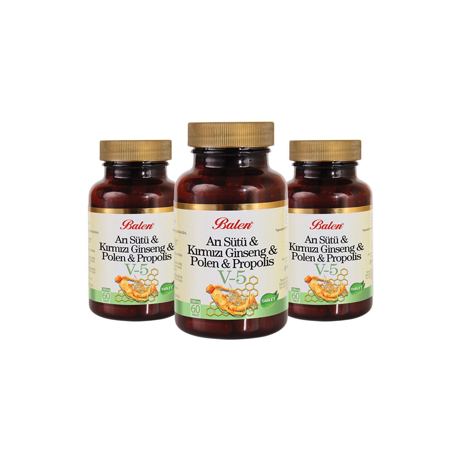 Пищевая добавка Balen V5 1000 мг, 3 упаковки по 60 капсул swanson комплекс с прополисом маточного молочка 60 капсул
