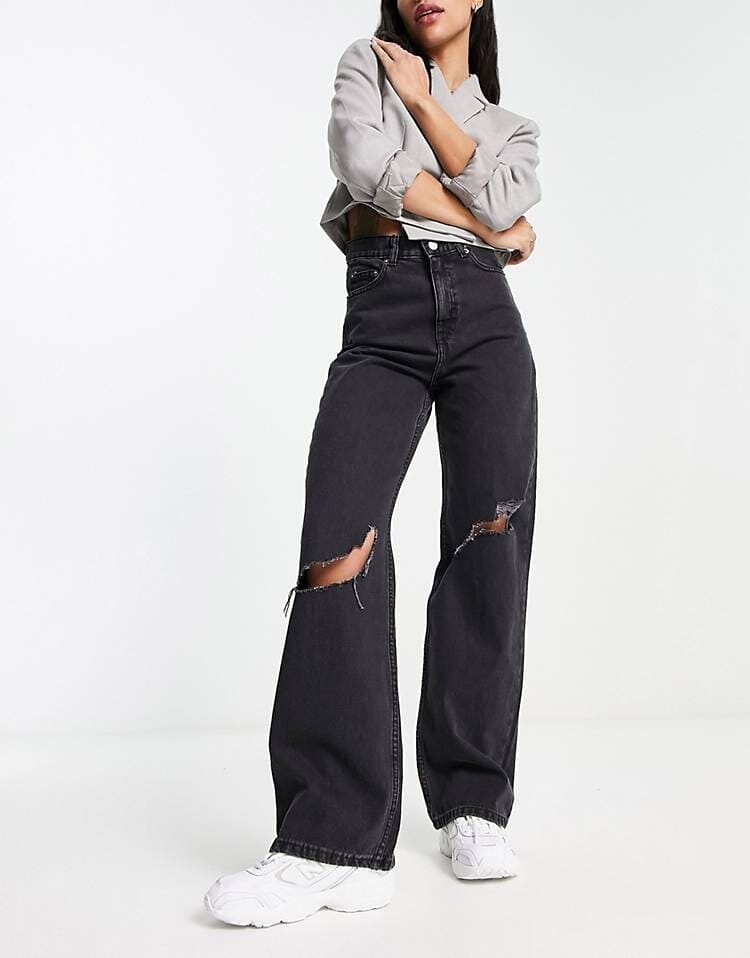 

Джинсы Dr Denim Echo Straight Leg With Rip, черный