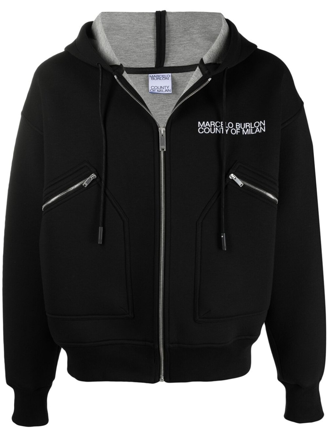 

Marcelo Burlon County of Milan бомбер с капюшоном и логотипом, черный