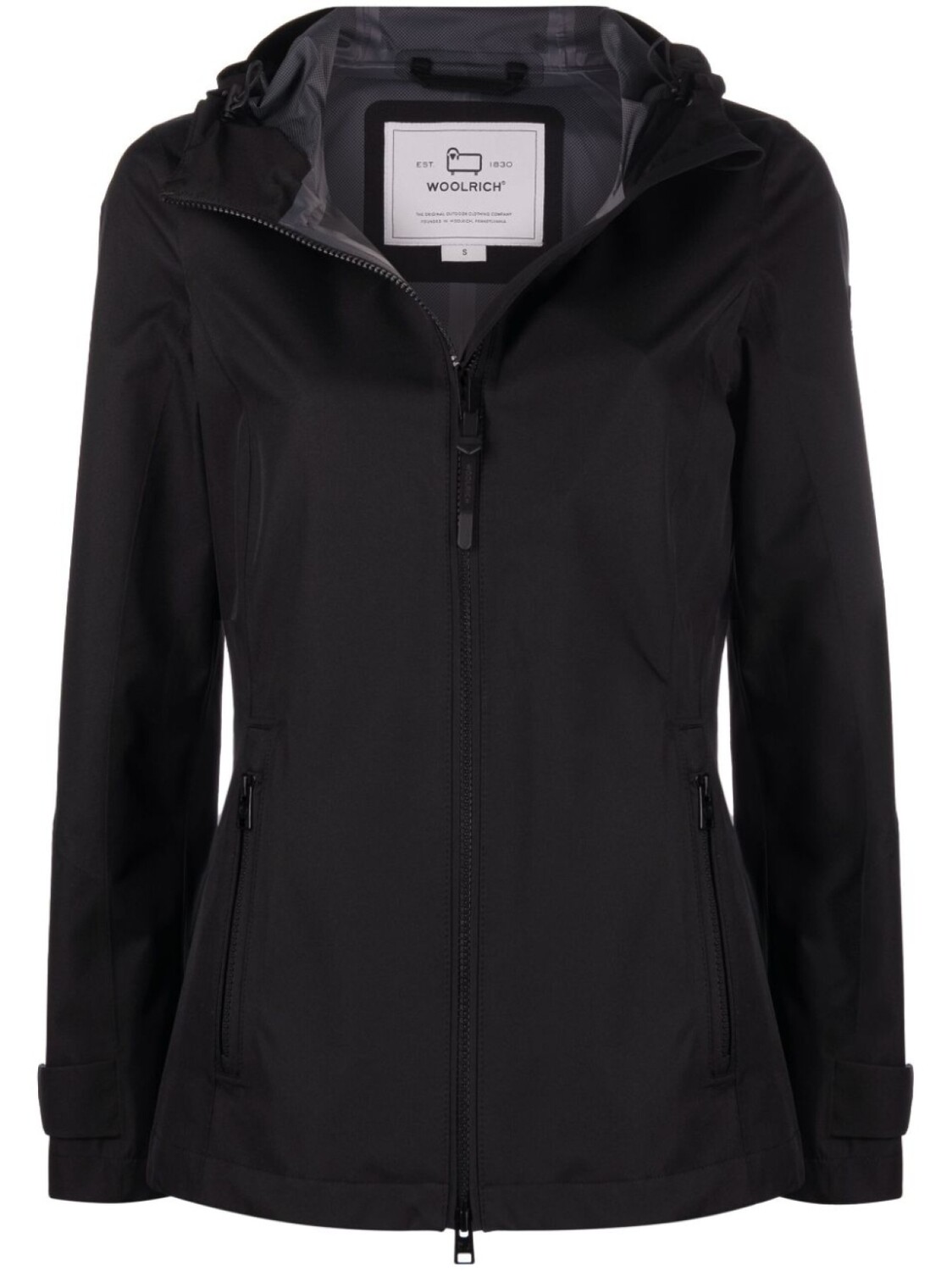 

Woolrich плащ с капюшоном и нашивкой-логотипом, черный