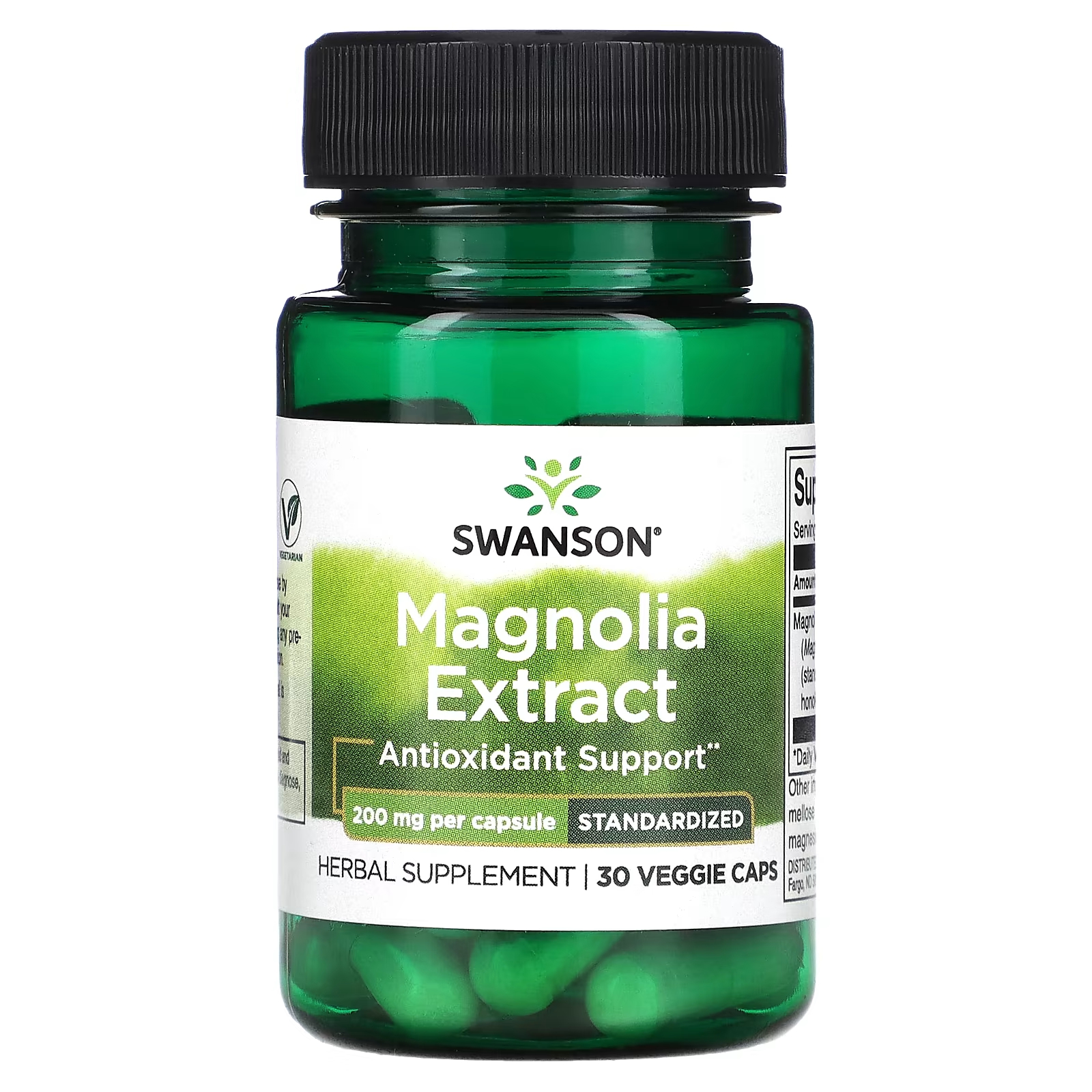 Экстракт магнолии Swanson 200 мг, 30 растительных капсул swanson бета ситостерин 320 мг 30 растительных капсул