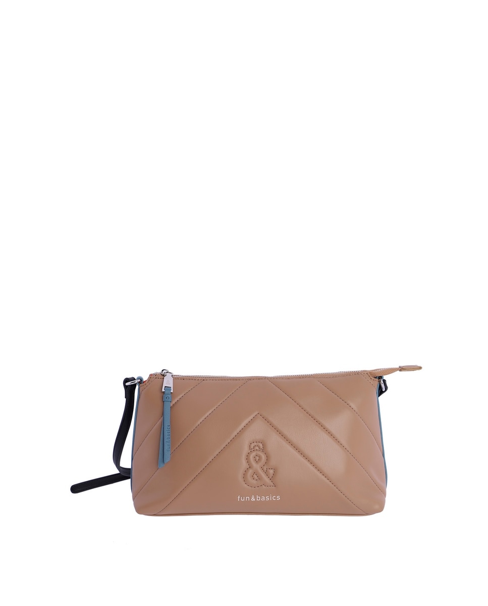 Женская сумка через плечо Lola верблюжьего цвета на молнии Fun & Basics, коричневый