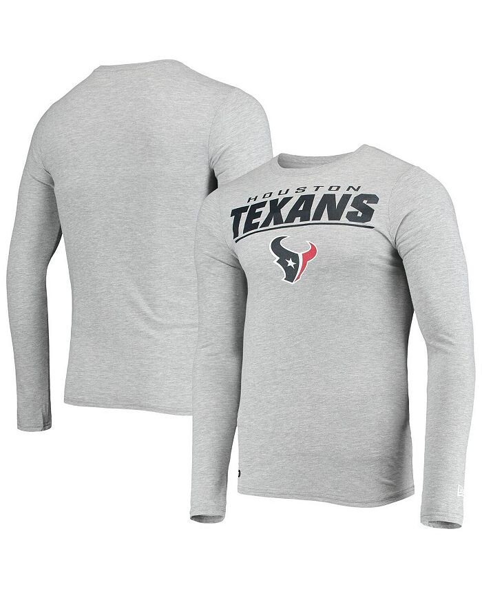 

Мужская серая футболка Houston Texans с длинным рукавом с эффектом меланжевого цвета New Era, серый
