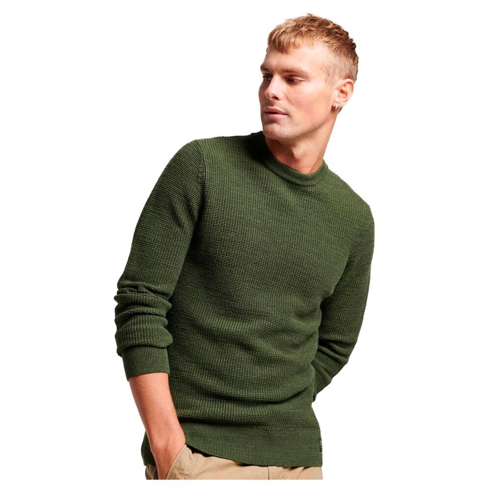 

Свитер Superdry Textured Crew Neck, зеленый