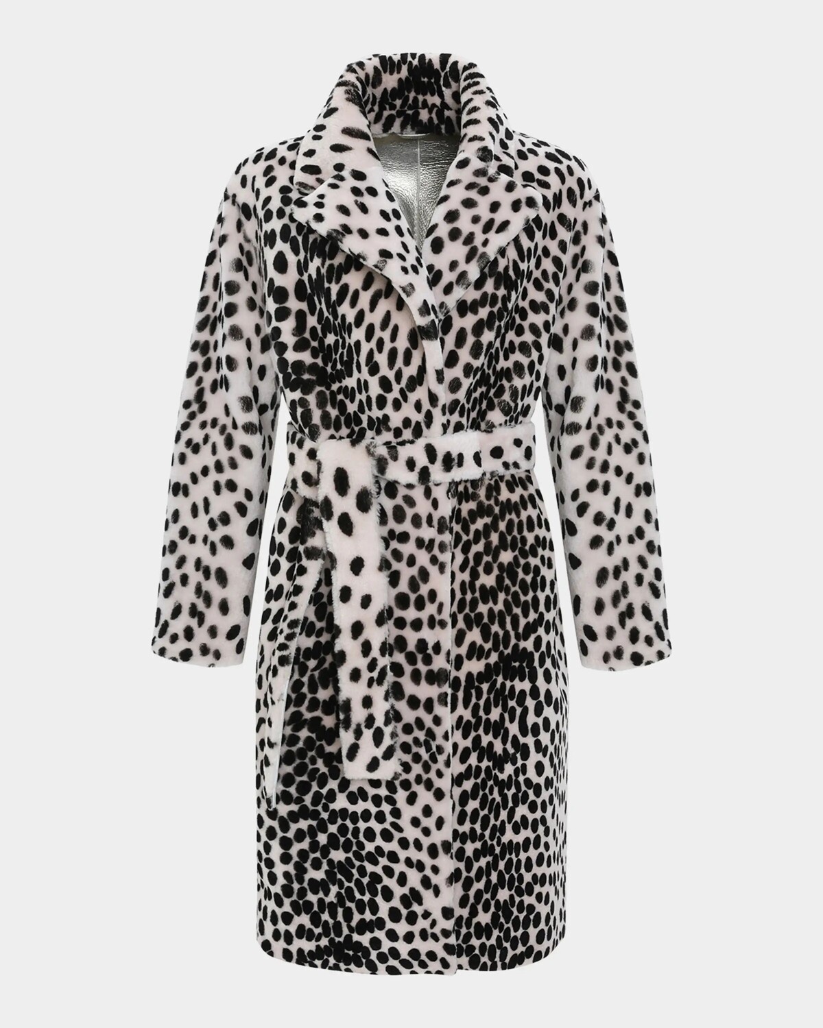 

Двустороннее короткое пальто из овечьей овчины с поясом Gorski, цвет Beige/Spotted Gold