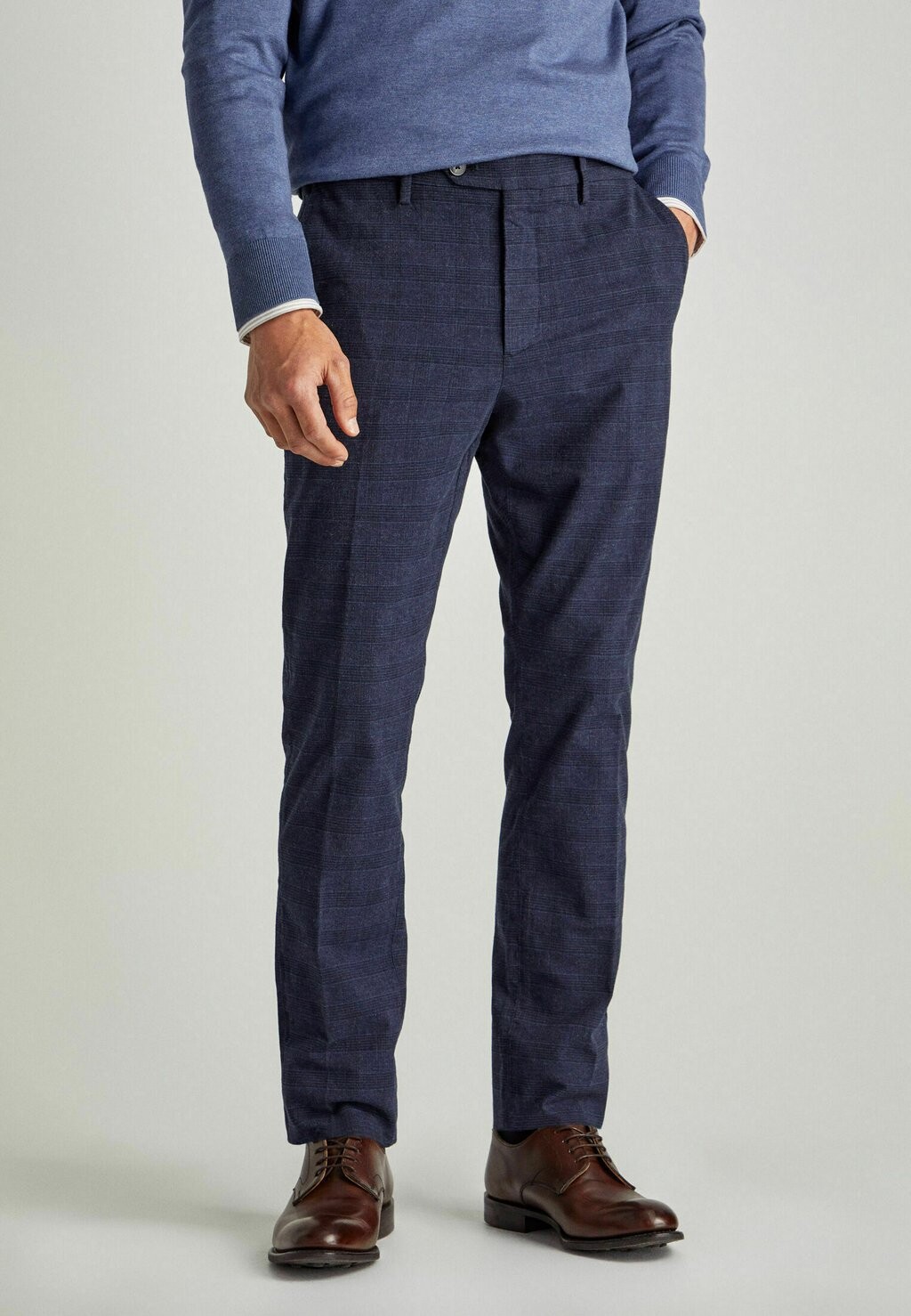 

Чиносы SOFT CHECK Façonnable, цвет navy blue