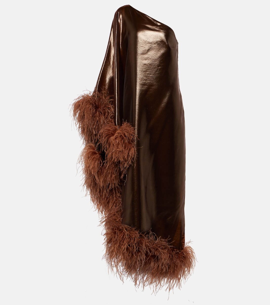 цена Платье ubud fantasma с отделкой перьями Taller Marmo, коричневый