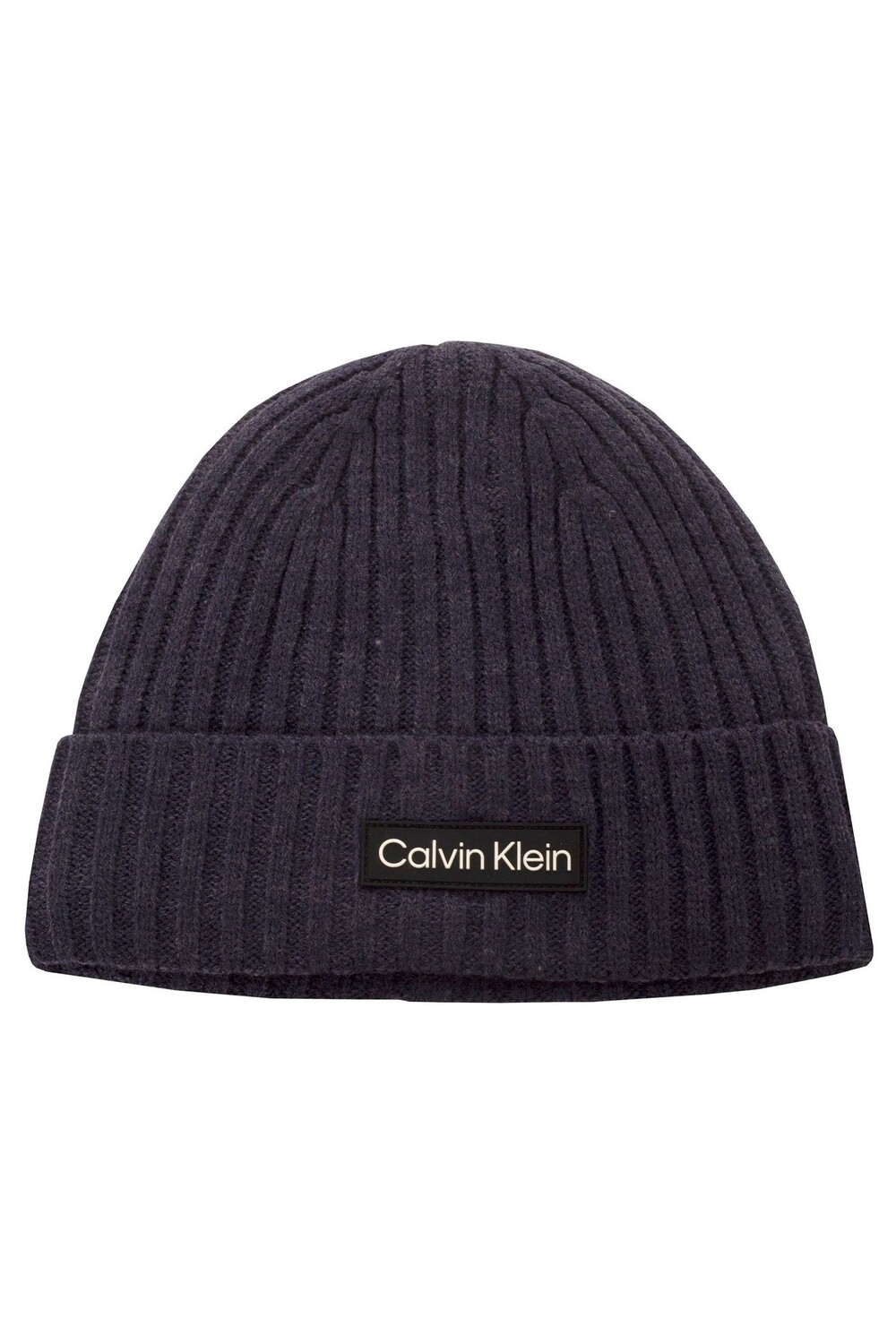 

Шапка массивной вязки с нашивкой Calvin Klein, синий