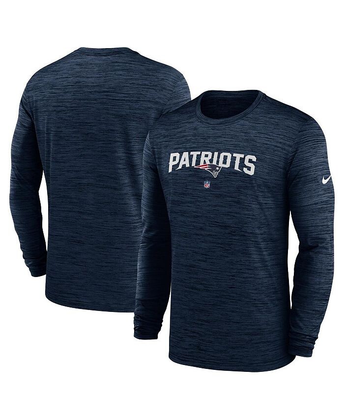 

Мужская темно-синяя футболка с длинным рукавом New England Patriots Sideline Team Velocity Performance Nike, синий