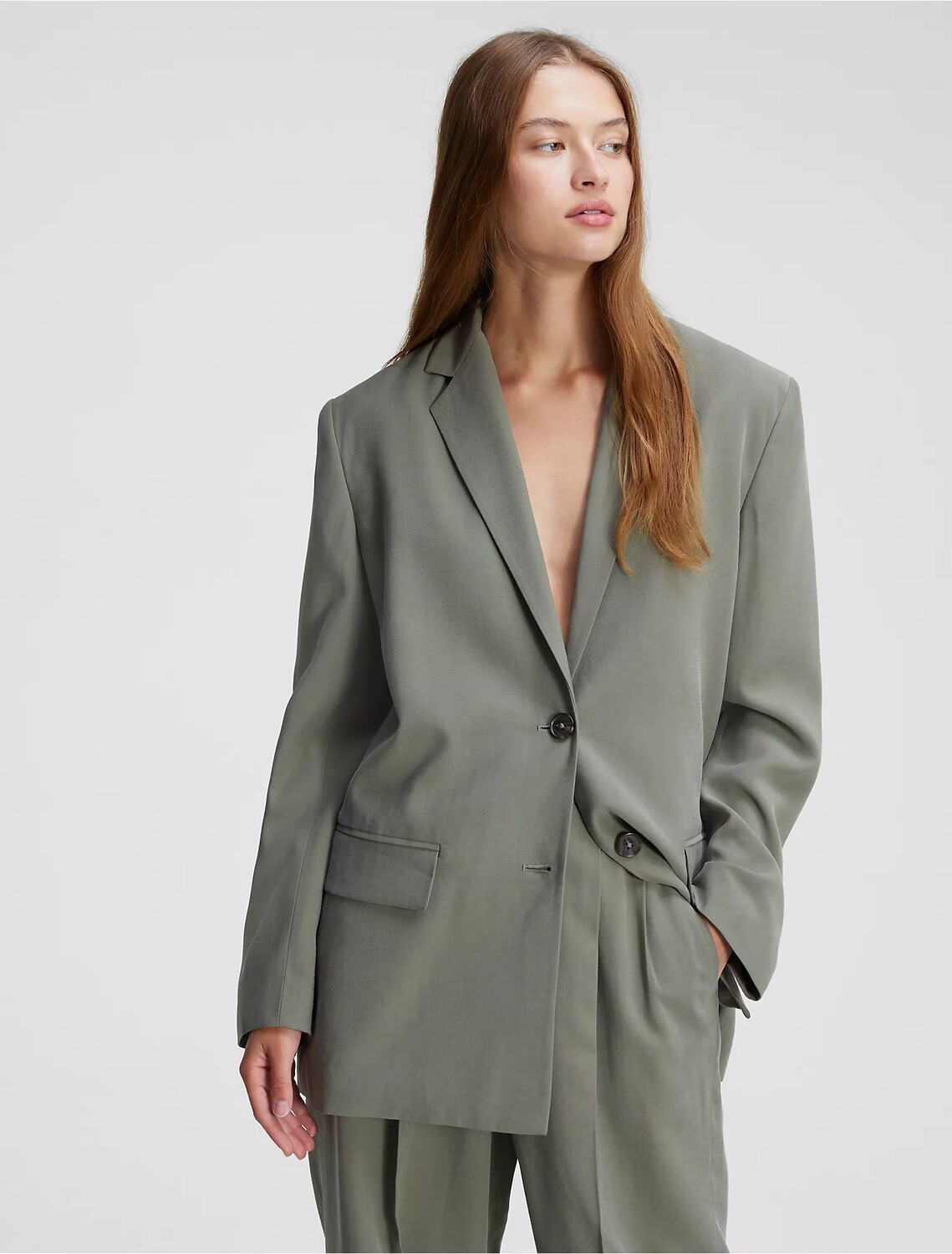 

Пиджак Calvin Klein Soft Twill Relaxed, оливковый
