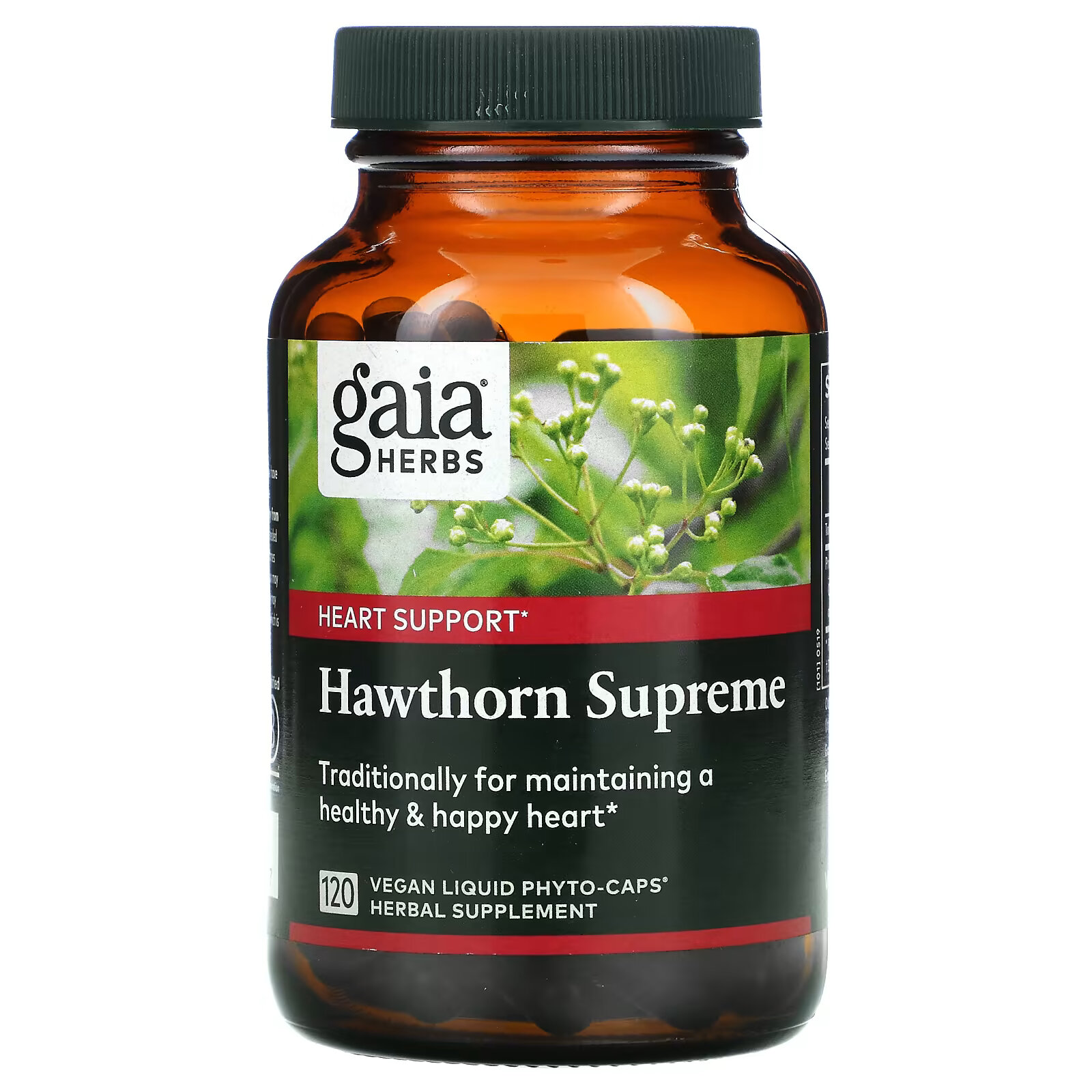Gaia Herbs, Hawthorn Supreme, 120 веганских жидких фитокапсул gaia herbs echinacea supreme 30 веганских жидких фитокапсул