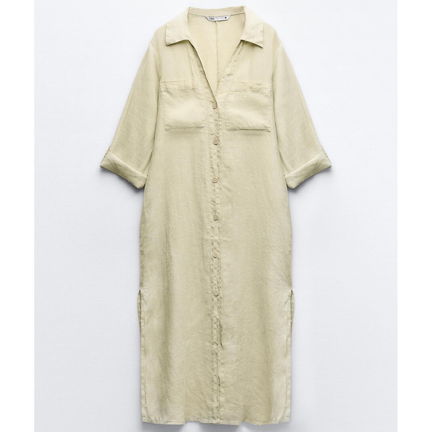 Туника Zara 100% Linen, хаки