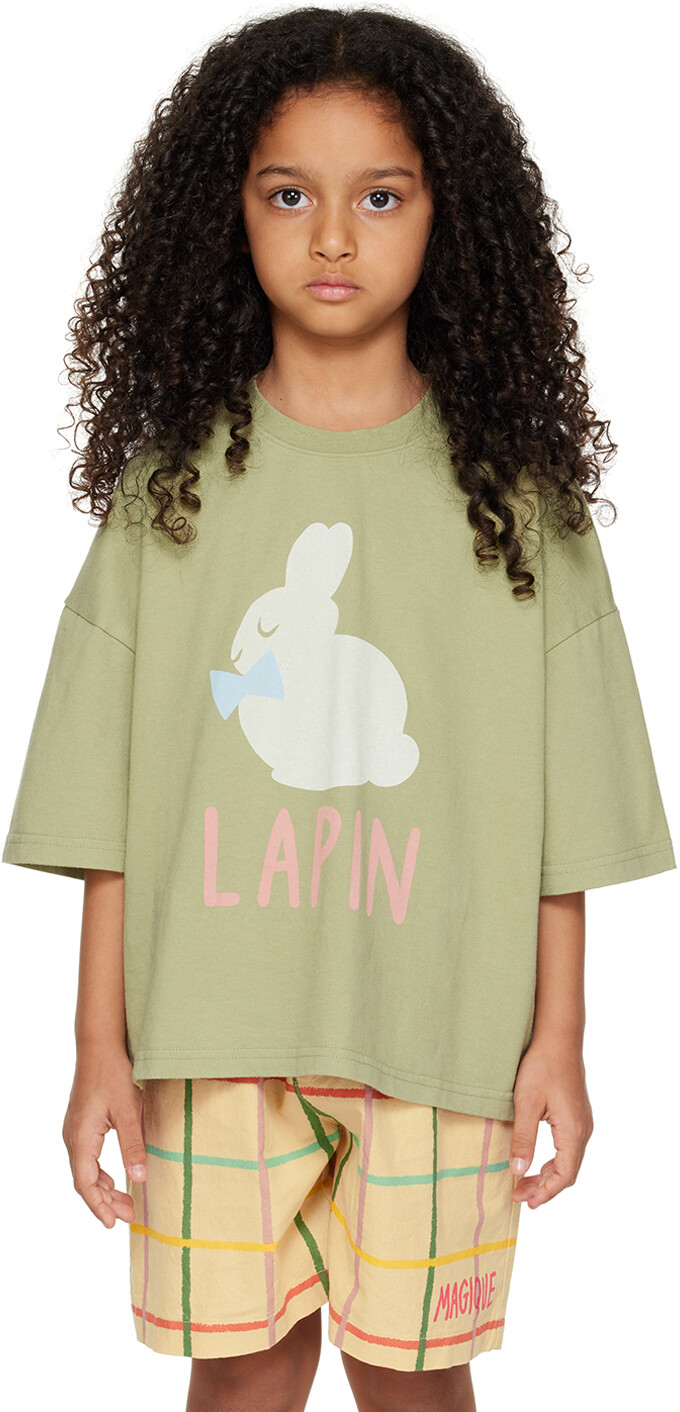 

Детская футболка 'Lapin' цвета хаки Jellymallow