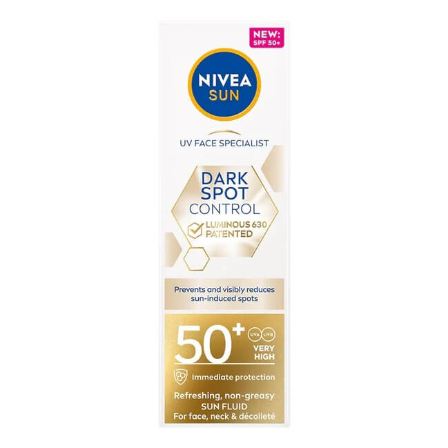 цена Солнцезащитный крем для лица Nivea Sun Spot Control Luminous 630 SPF50+ ,40 мл