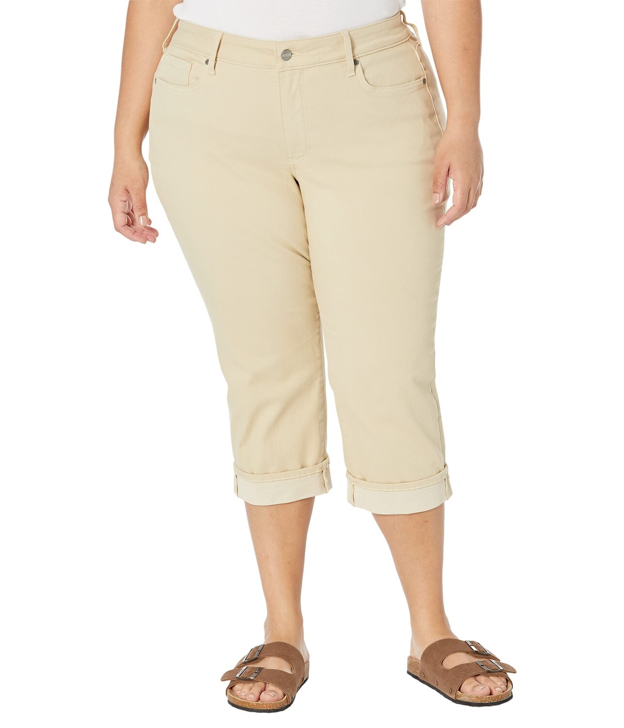 

Джинсы NYDJ Plus Size, Plus Size Marilyn Crop Cuff in Butter