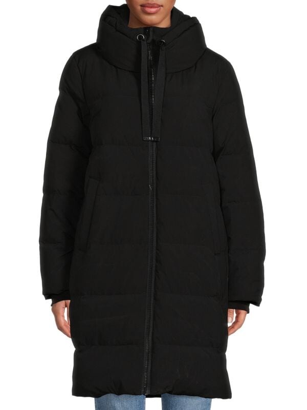 

Удлиненная пуховая куртка Donna Karan New York, чёрный