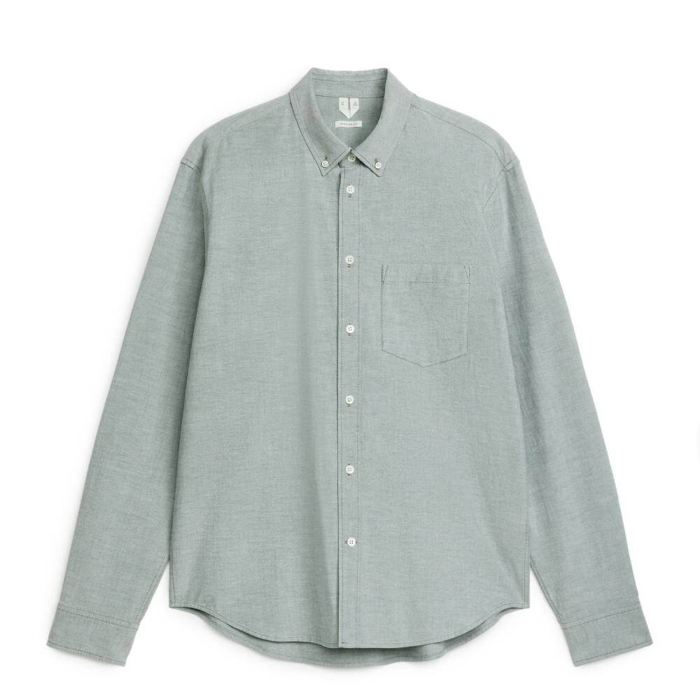 

Рубашка ARKET Oxford, серо-зеленый