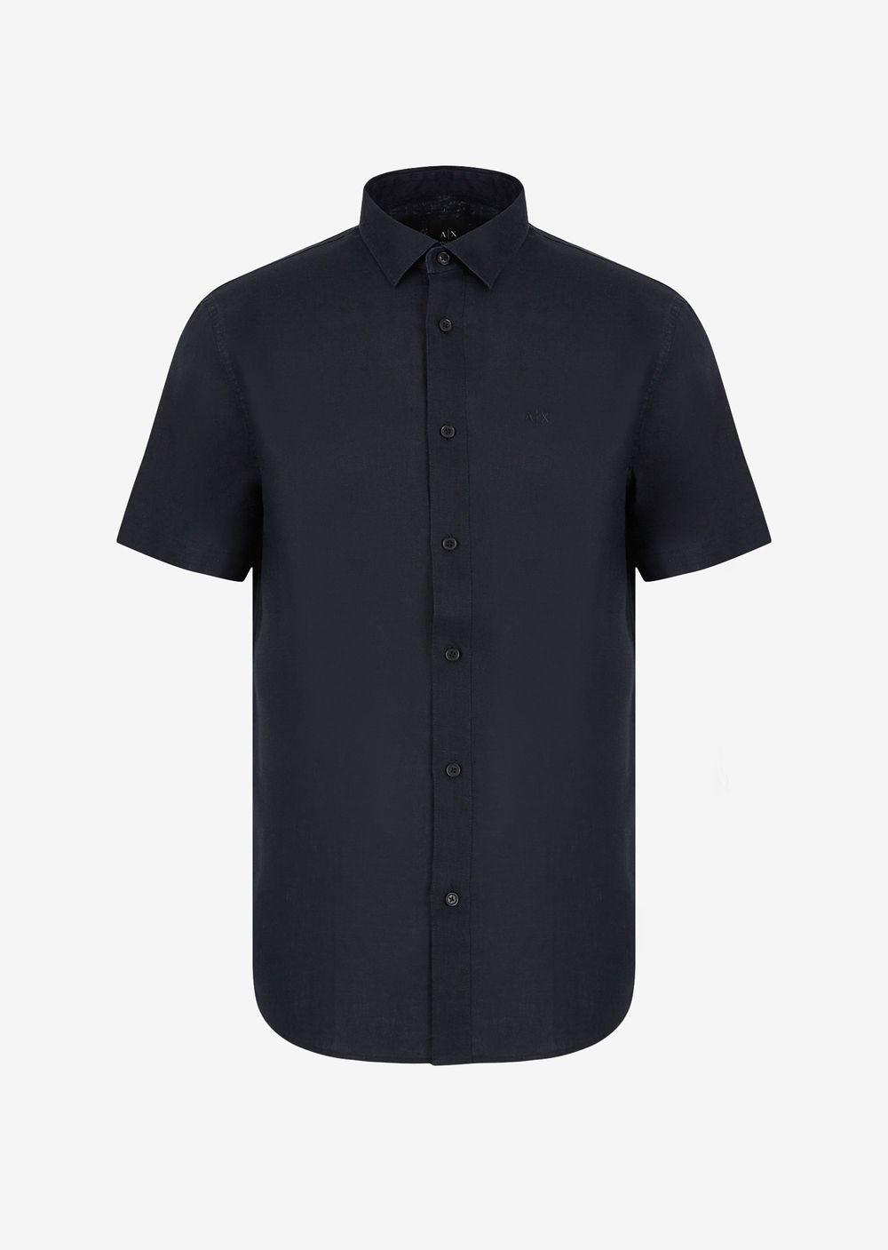 Льняная рубашка классического кроя Armani Exchange, синий