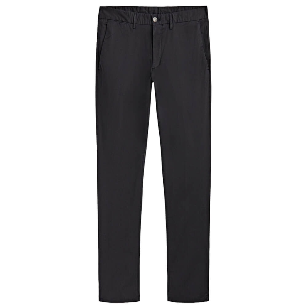 

Брюки-чинос Massimo Dutti Slim Fit Cotton Blend, черно-синий, Черный