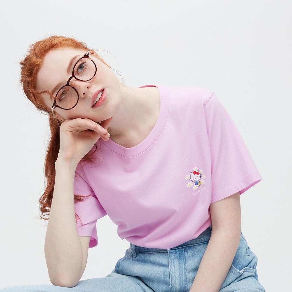 

Футболка с принтом Uniqlo, синий