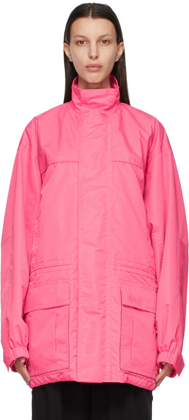 

Розовая легкая парка из рипстопа Balenciaga