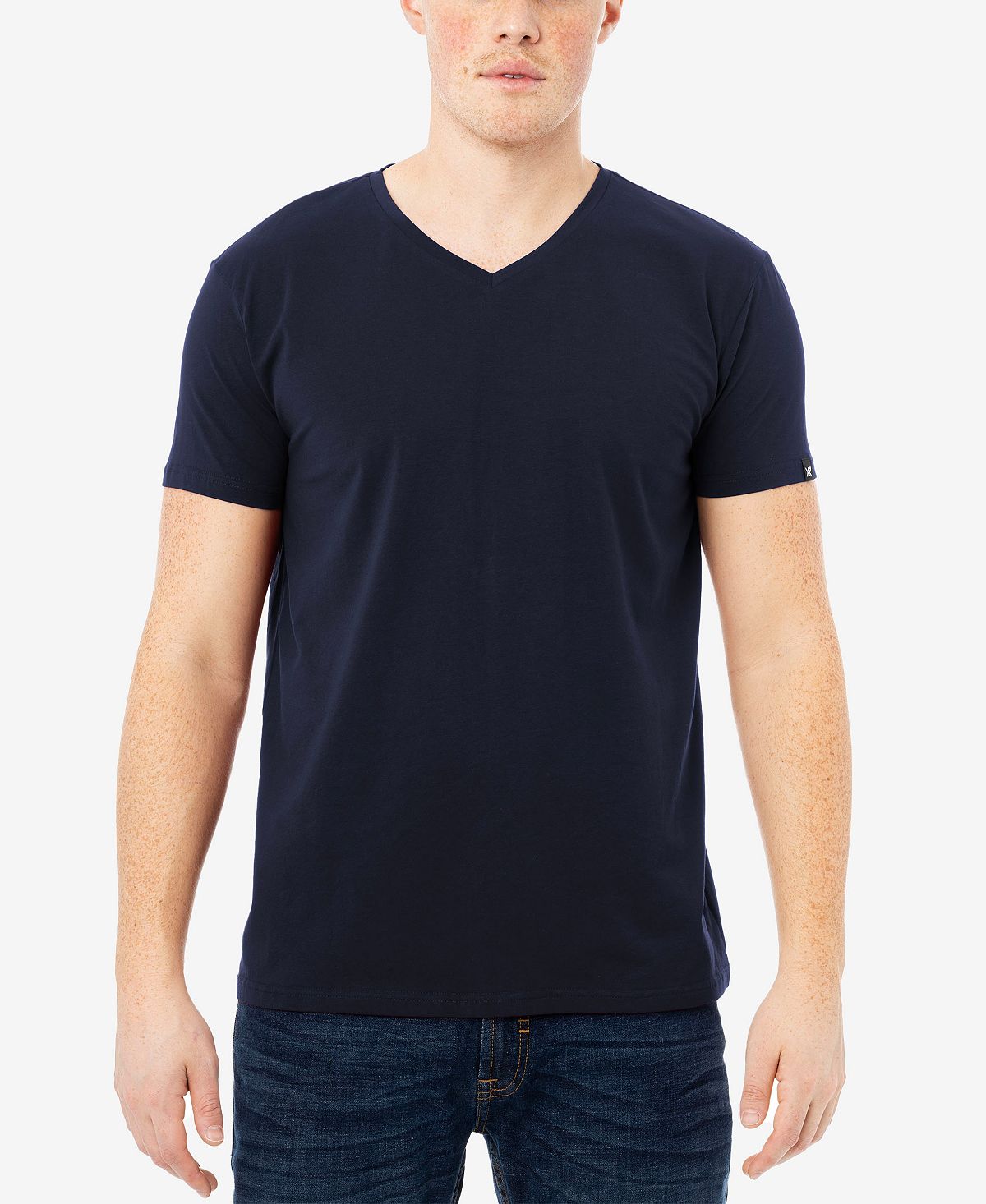 Мужская базовая футболка с коротким рукавом и v-образным вырезом X-Ray, синий халат мужской incerun летний с коротким рукавом v образным вырезом однотонная ночная сорочка размера плюс