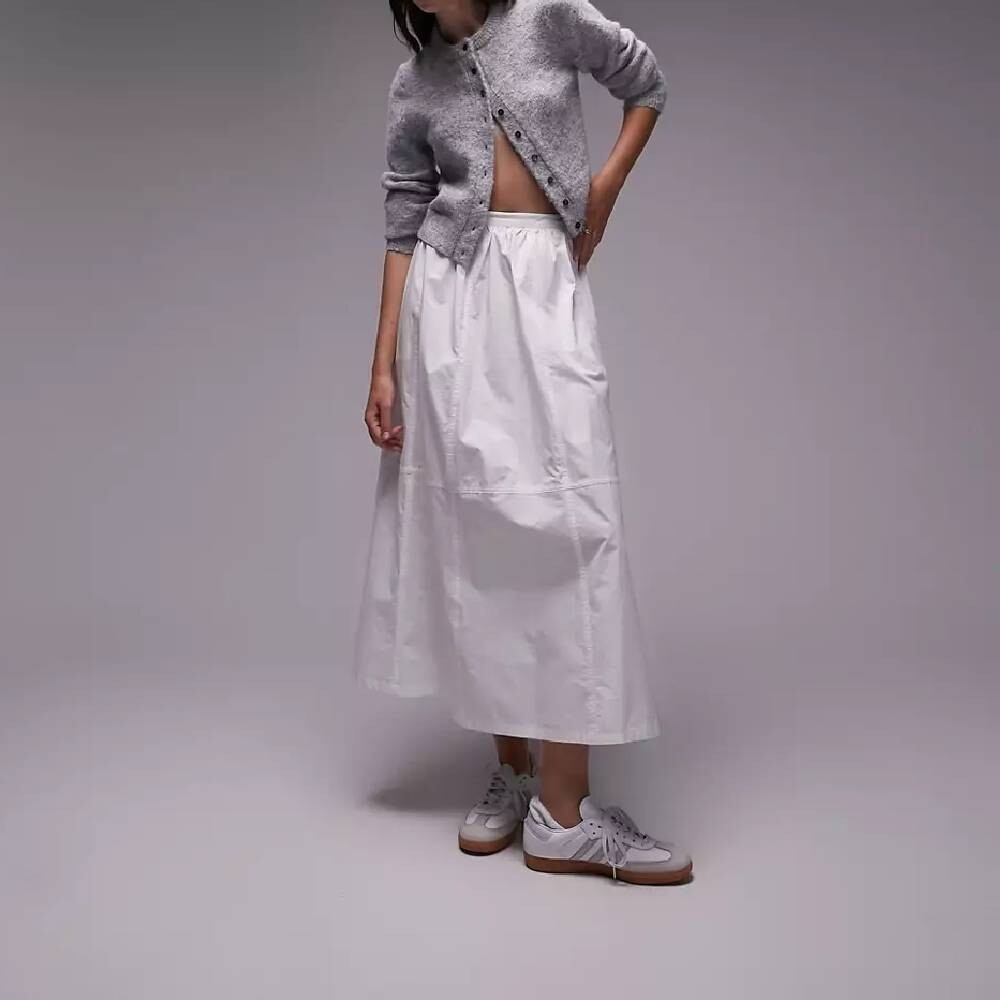 

Юбка Topshop Poplin Midi, белый