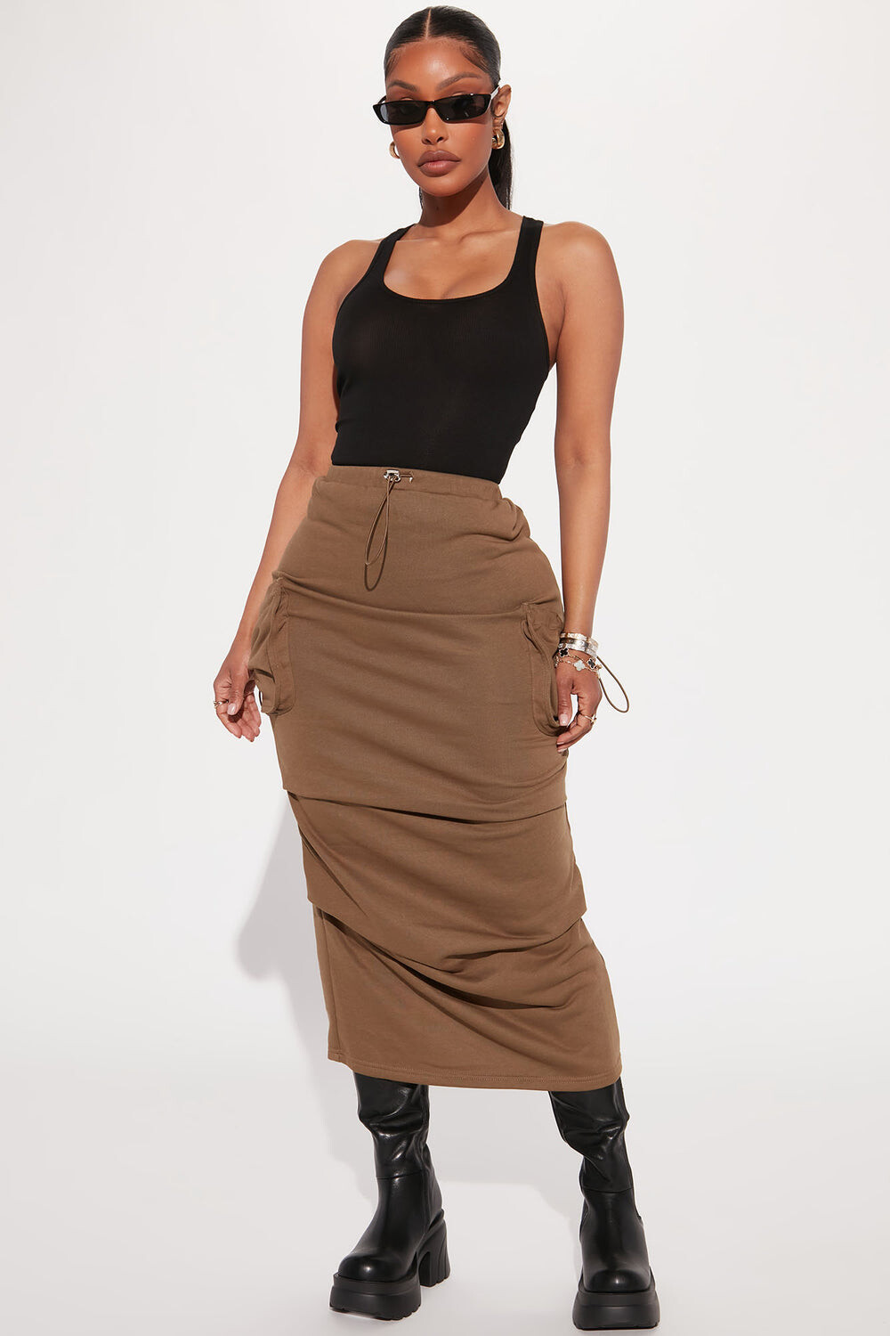 

Юбка Fashion Nova S3361FT, оливковый
