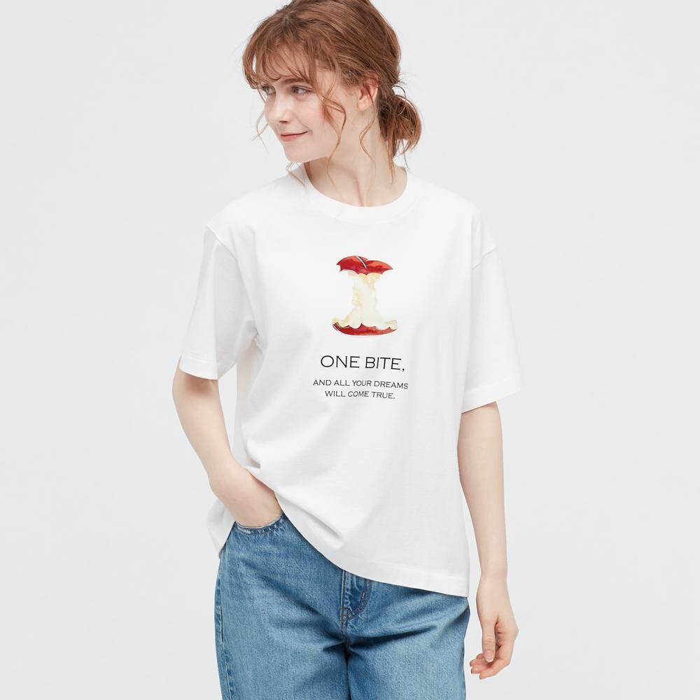 

Футболка с принтом Uniqlo, белый