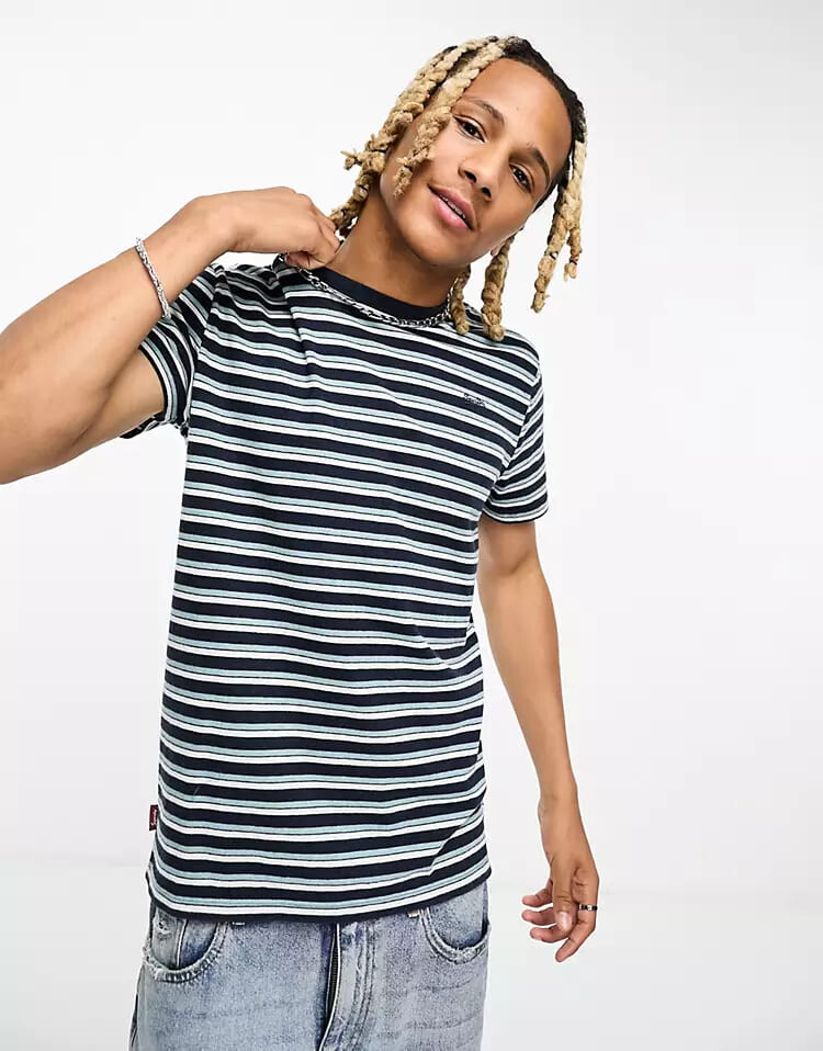 

Футболка Superdry Vintage Stripe, мультиколор, Серый