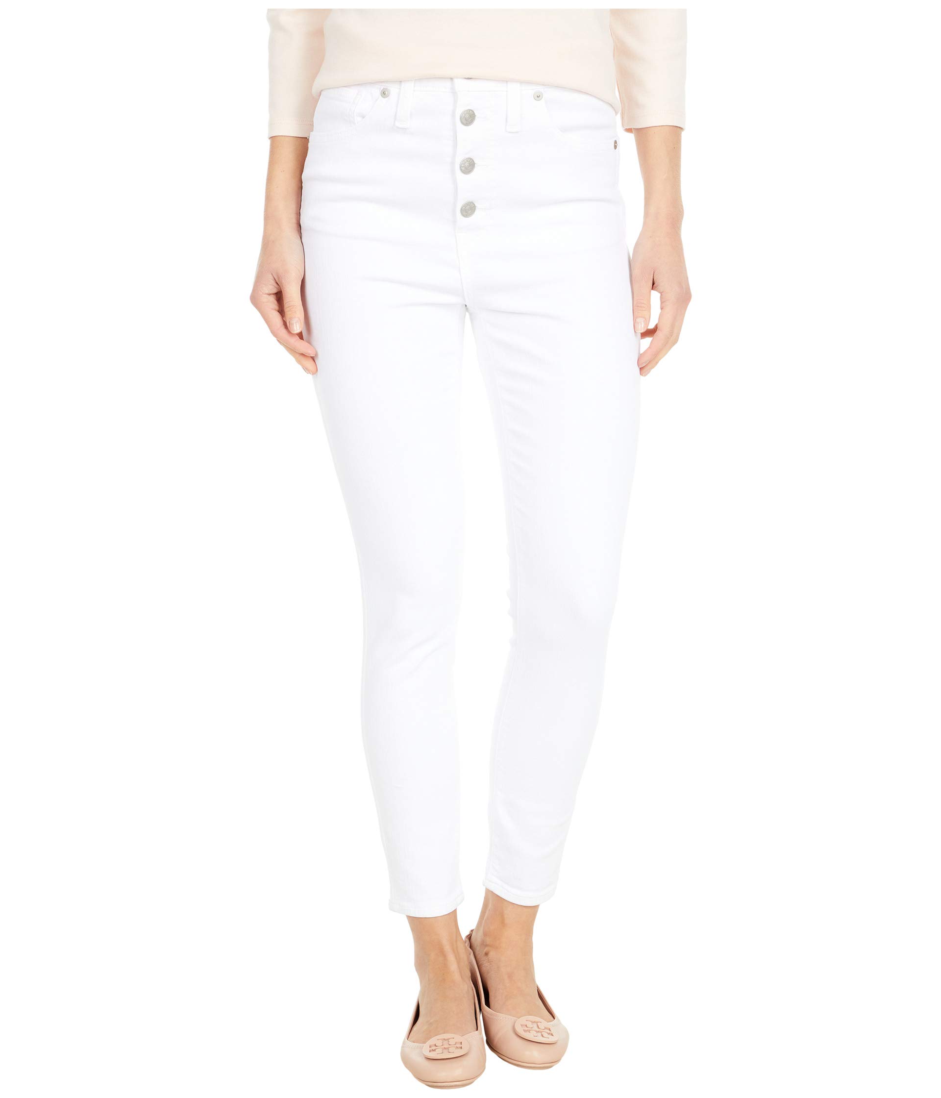 Джинсы Madewell, 10 High-Rise Skinny Crop Jeans in Pure White: Button-Front Edition скамейка tc pure white 108х57х89 см