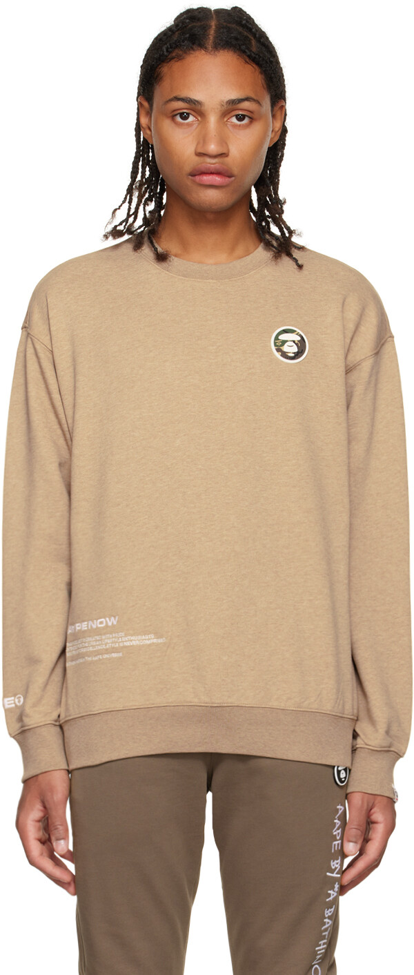 

Бежевый свитшот с круглым вырезом AAPE by A Bathing Ape