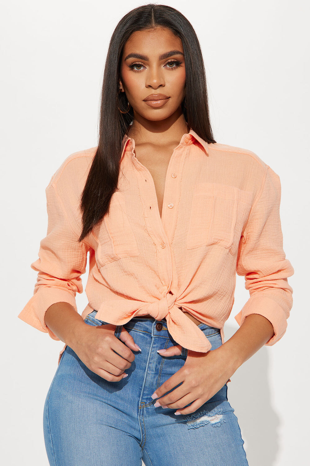 

Рубашка Fashion Nova B18358, персиковый